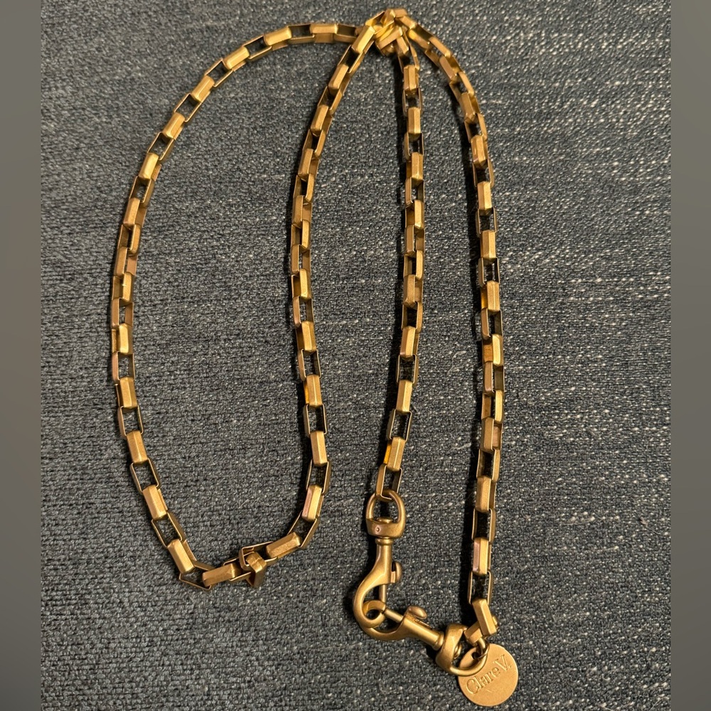Clare V. Box Chain Brass Crossbody Strap